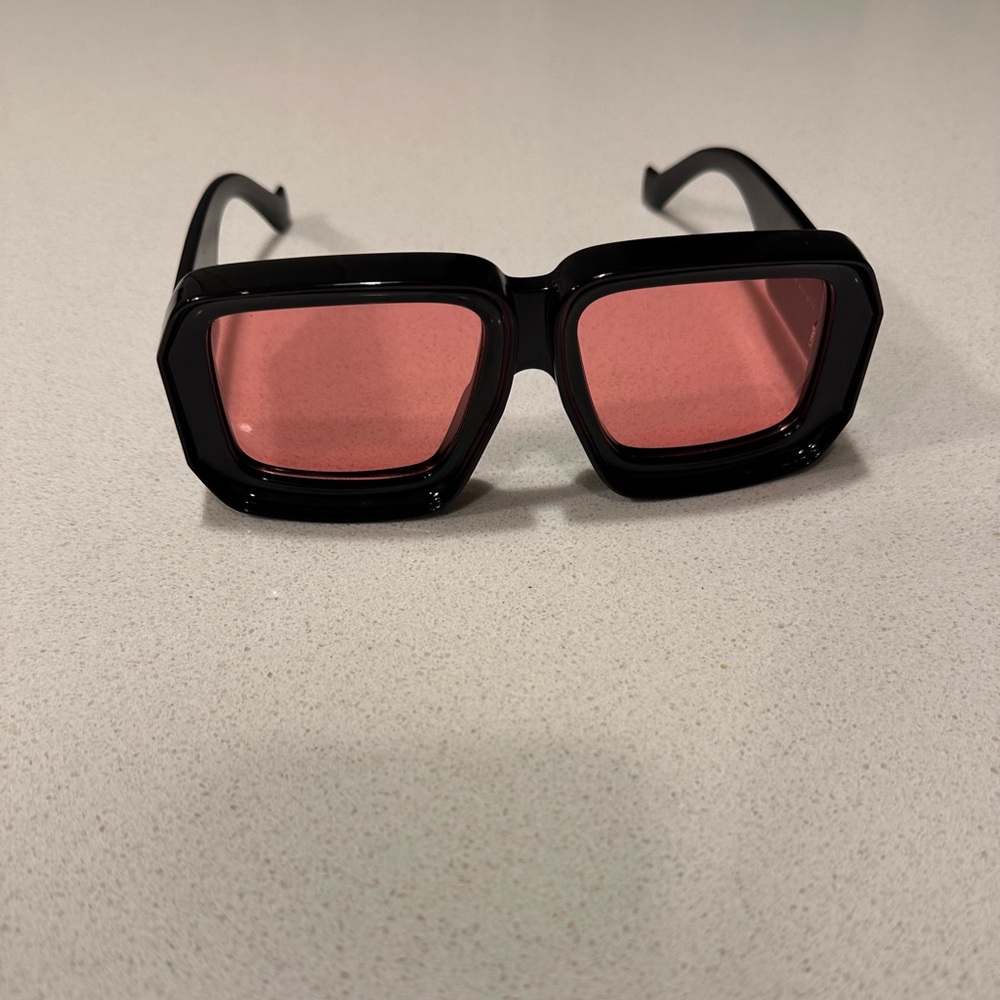 Loewe Paula's Ibiza Geometric Sunglasses, 56mm Black/Red